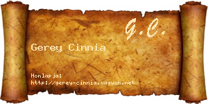 Gerey Cinnia névjegykártya